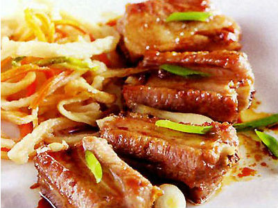 Sườn nướng mật ong khoai tây