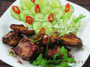 Sườn ướp dầu hào chiên