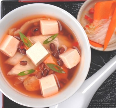 Súp kim chi đậu đỏ