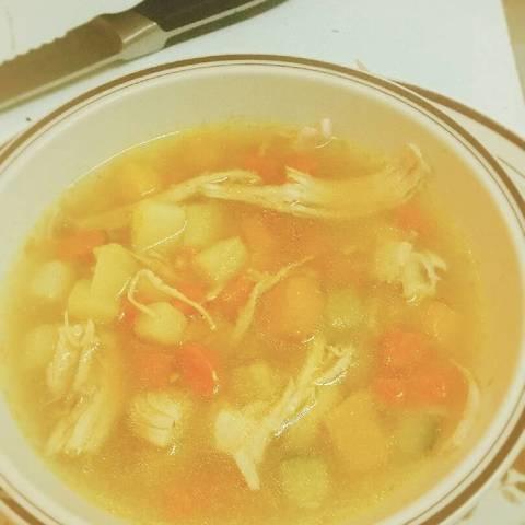 Cách nấu súp rau củ thịt gà