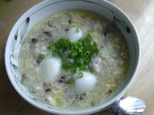 Súp trứng thịt băm