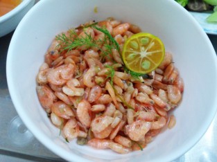 Tép rang sả, lá chanh