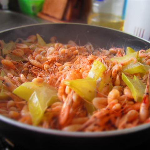 Cách làm tép tươi rang khế