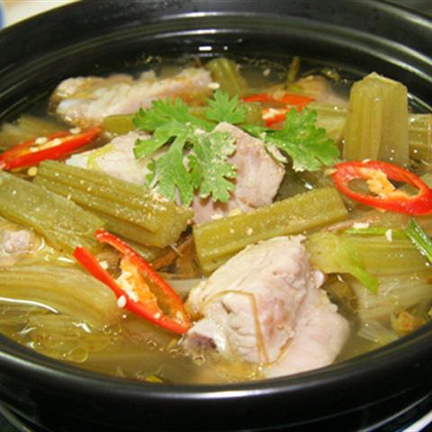 Cách làm thân atiso nấu sườn non