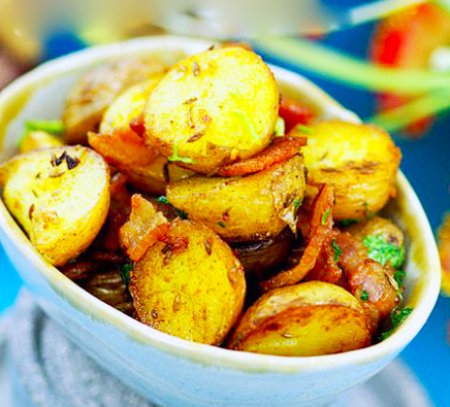 Thêm năng lượng với khoai chiên thịt xông khói