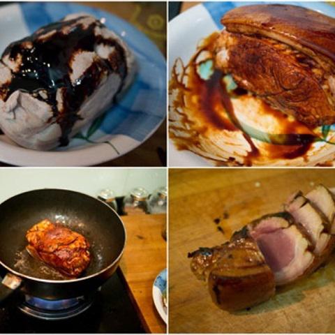 Cách làm thịt ba chỉ khoai môn hấp chao