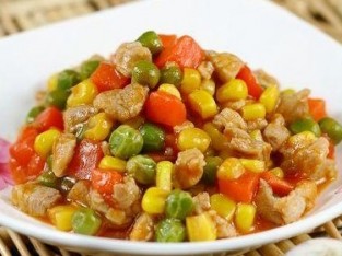 Thịt băm xào thập cẩm