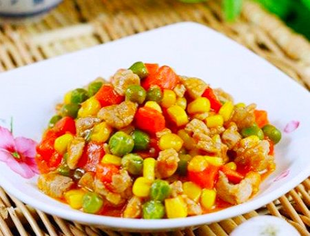 Thịt băm xào thập cẩm