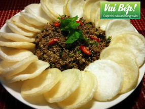 Thịt bò bằm xúc phồng tôm