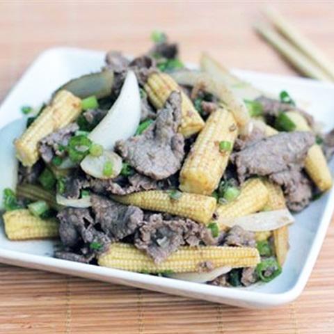 Cách làm thịt bò xào bắp non