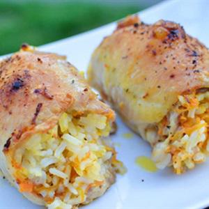 Cách làm thịt gà cuộn cơm