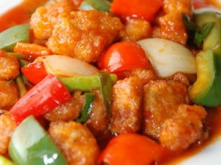 Thịt heo chiên sốt chua cay