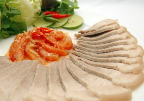 Thịt luộc mắm tép