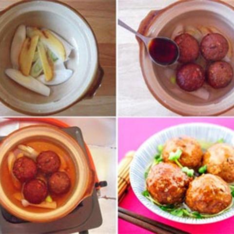 Cách làm thịt viên sốt nước tương