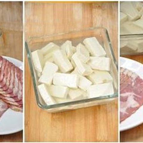 Cách làm thịt xông khói cuốn đậu hũ
