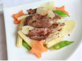 Tim gà xào gừng non