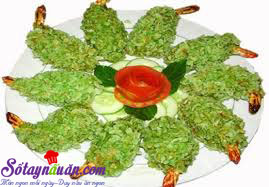 Tôm bọc cốm chiên thơm ngon lạ miệng