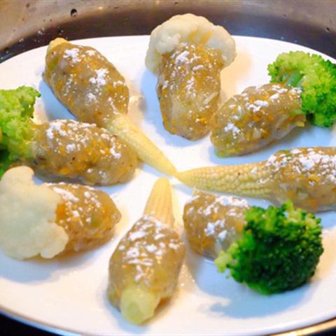 Cách làm tôm bọc rau của hấp