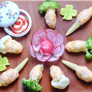 Cách làm tôm bọc rau của hấp