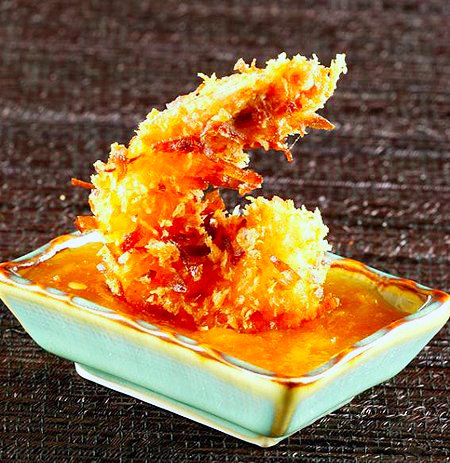 Tôm chiên dừa xốt trái thơm