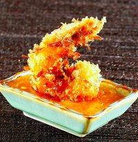 Tôm chiên dừa xốt trái thơm