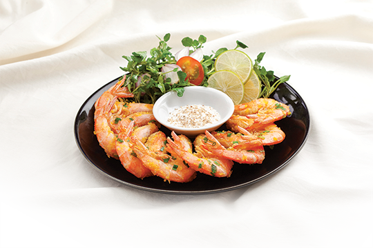 Tôm chiên giòn xốt trứng muối