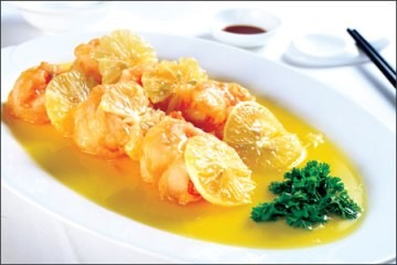 Tôm chiên sốt chanh