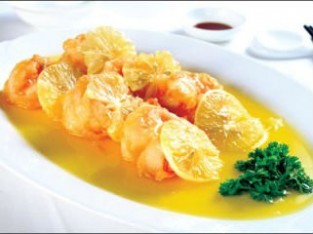 Tôm chiên sốt chanh