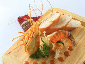 Tôm, nấm sốt cà-ri