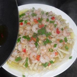 Cách làm tôm nấm trộn miến hấp nước tương