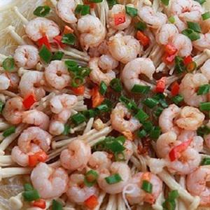 Cách làm tôm nấm trộn miến hấp nước tương