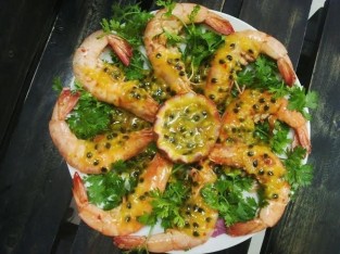 Tôm nướng xốt chanh dây