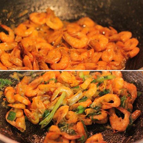 Cách làm tôm rang húng quế