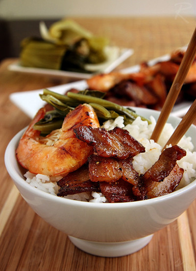 Tôm rang thịt rọi