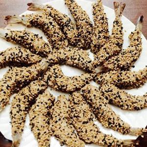 Cách làm tôm tẩm mè chiên