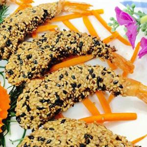 Cách làm tôm tẩm mè chiên