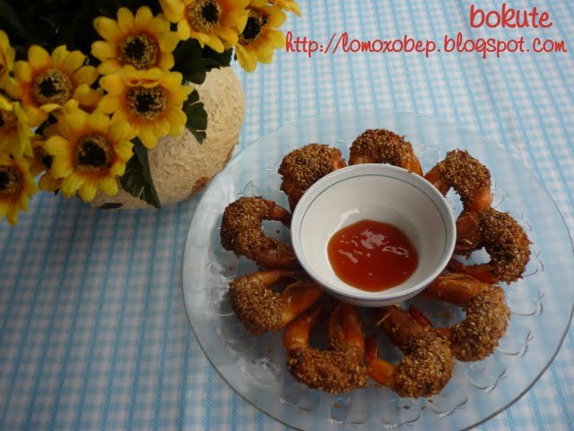 Tôm tẩm vừng chiên