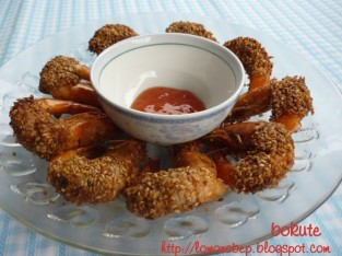 Tôm tẩm vừng chiên