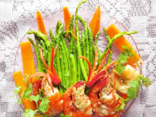 Tôm xào măng tây