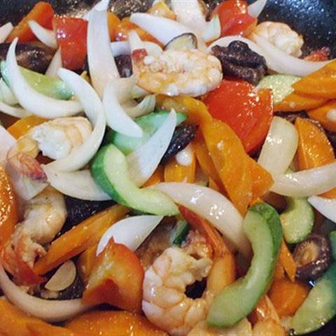 Cách làm tôm xào ngũ sắc
