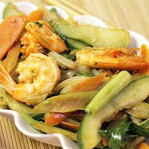 Cách làm tôm xào rau củ