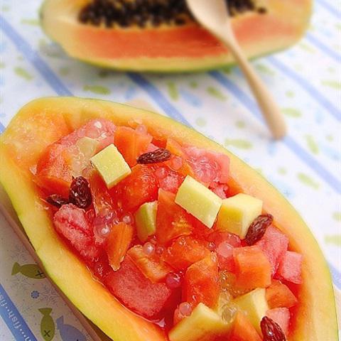 Cách làm trái cây thập cẩm trân châu