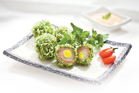 Trứng chiên cốm xanh