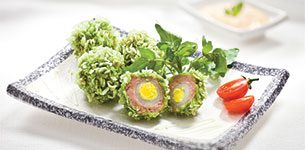 Trứng chiên cốm xanh