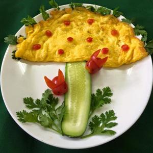 Cách làm trứng chiên phô mai hình nấm