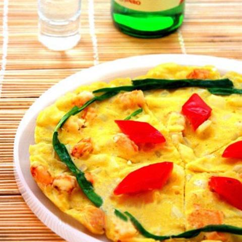 Cách làm trứng chiên tôm hành