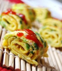 Trứng cuộn hành thơm phức