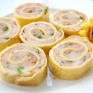 Cách làm trứng cuộn tôm hấp