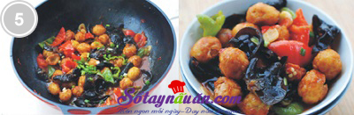 Trứng cút xào mộc nhĩ chua ngọt