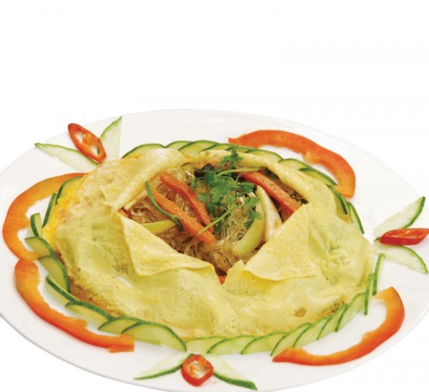 Trứng gói miến cua